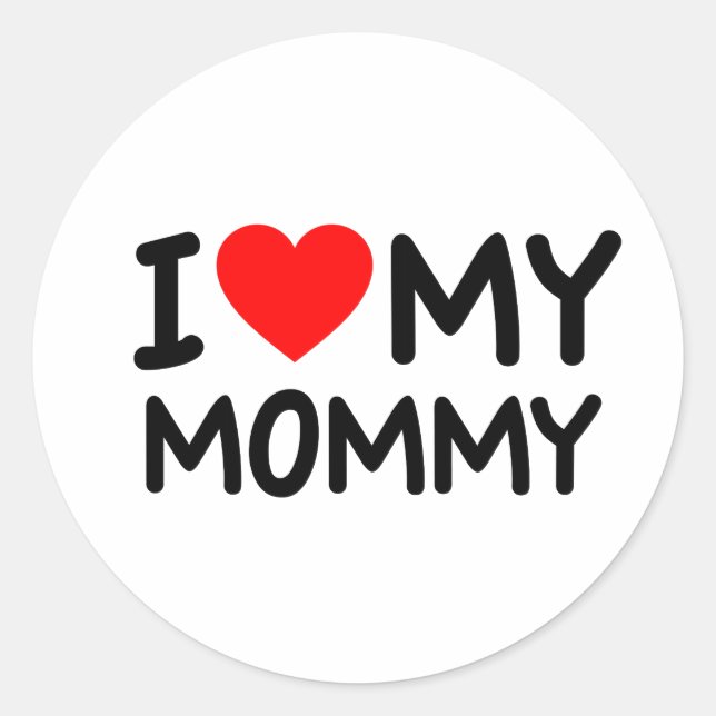 Sticker Rond J'aime ma maman (Devant)