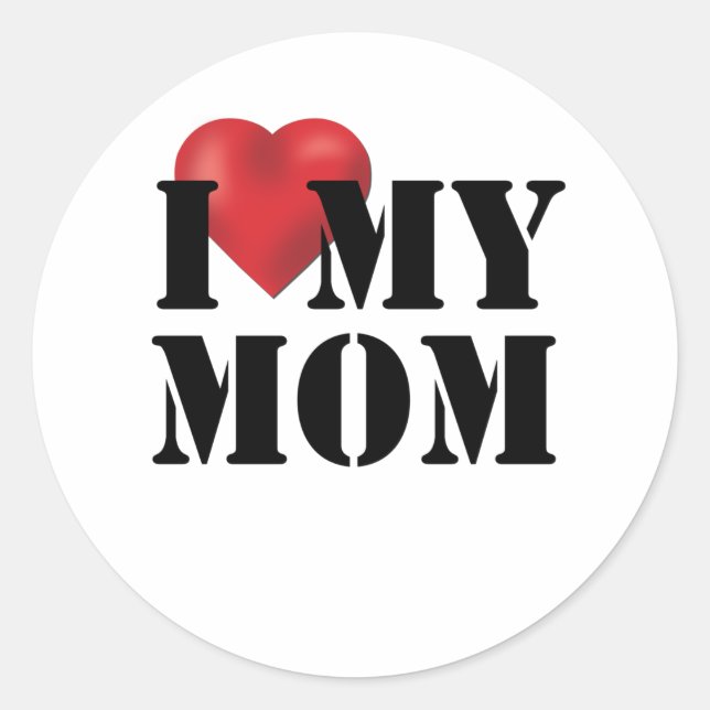 Sticker Rond J'aime ma mère (Devant)