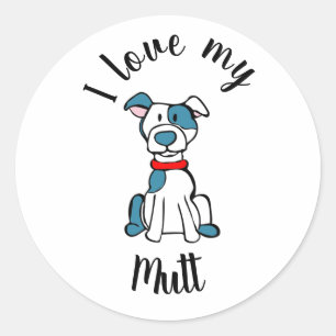 Sticker Rond J'Aime Ma Mutt