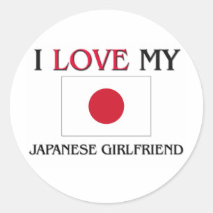 Sticker Rond J'Aime Ma Petite Amie Japonaise