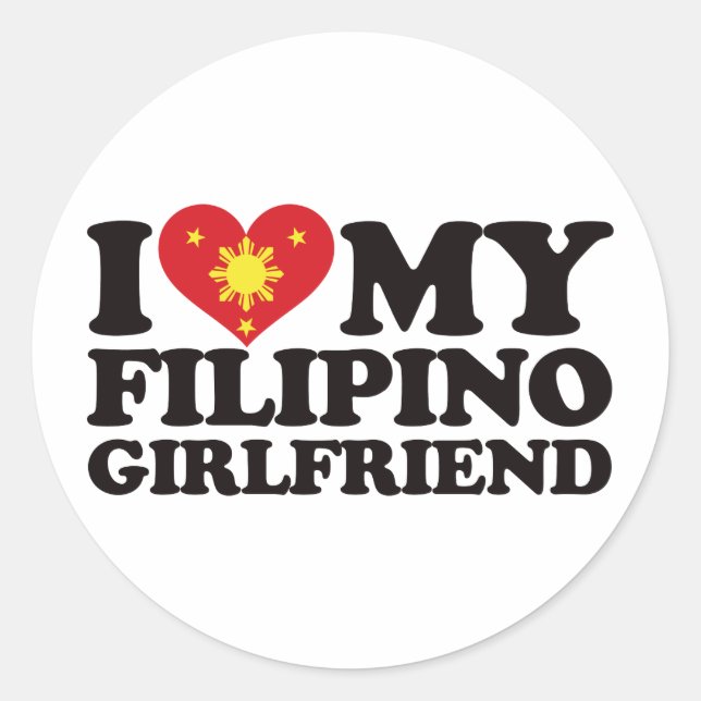 Sticker Rond J'aime ma petite amie philippine (Devant)