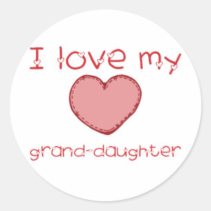 Sticker Rond J'aime ma petite-fille