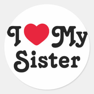 Sticker Rond J'aime ma soeur