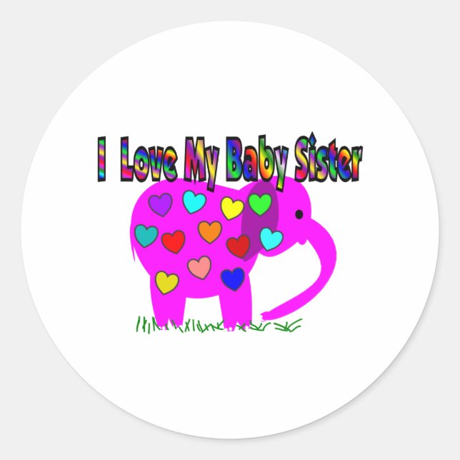 Sticker Rond J'Aime Ma Soeur Bébé (Devant)