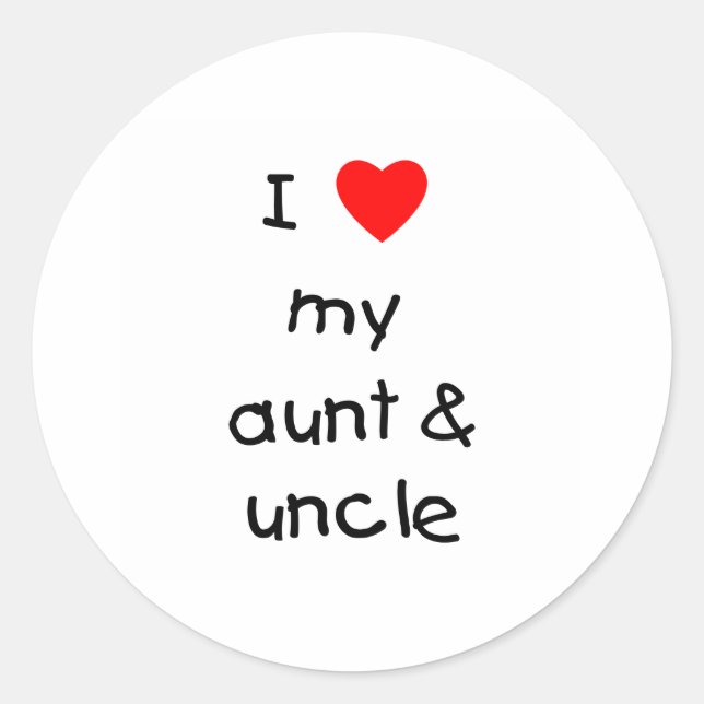 Sticker Rond J'Aime Ma Tante Et Mon Oncle (Devant)