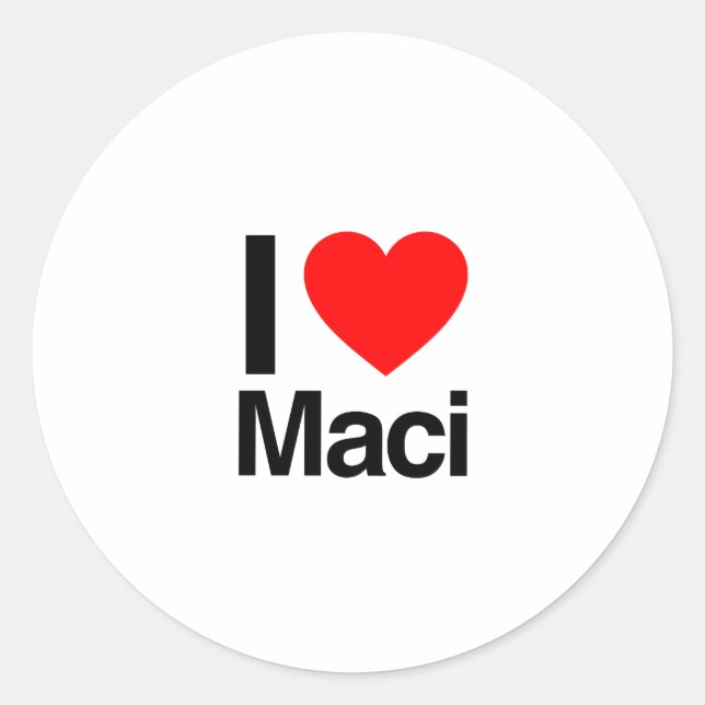 Sticker Rond j'aime maci (Devant)