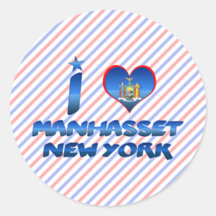 Sticker Rond J'aime Manhasset, New York