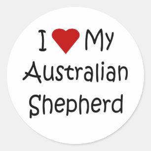 Sticker Rond J'aime mes cadeaux australiens d'amoureux des