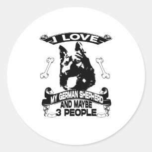 Sticker Rond J'aime mes cadeaux de fête des pères berger allema