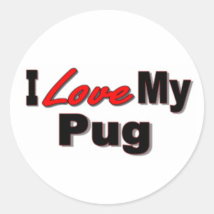 Sticker Rond J'aime mes cadeaux et habillement de chien de