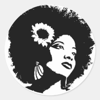Sticker Rond J'aime mes cheveux crépus