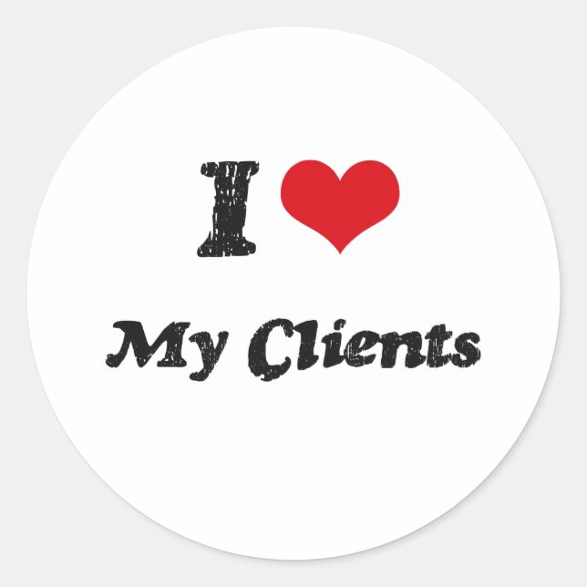 Sticker Rond J'aime mes clients (Devant)
