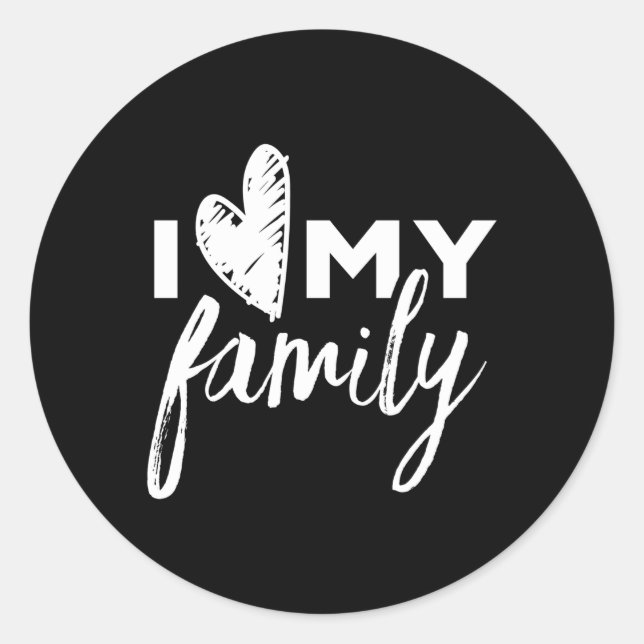 Sticker Rond J'Aime Mes Familles Familles Familles Py Familles  (Devant)