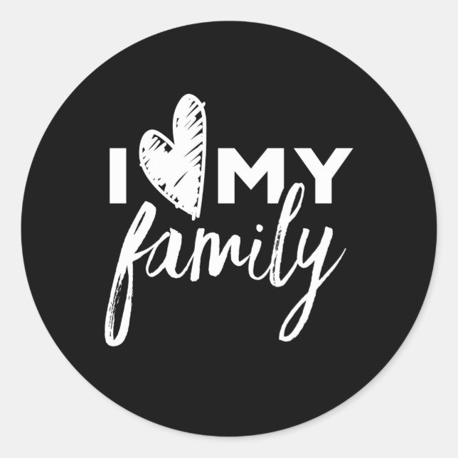 Sticker Rond J'Aime Mes Familles Familles Familles Py Familles  (Devant)