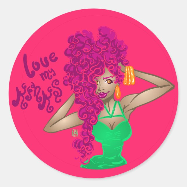 Sticker Rond J'aime mes kinks (Devant)