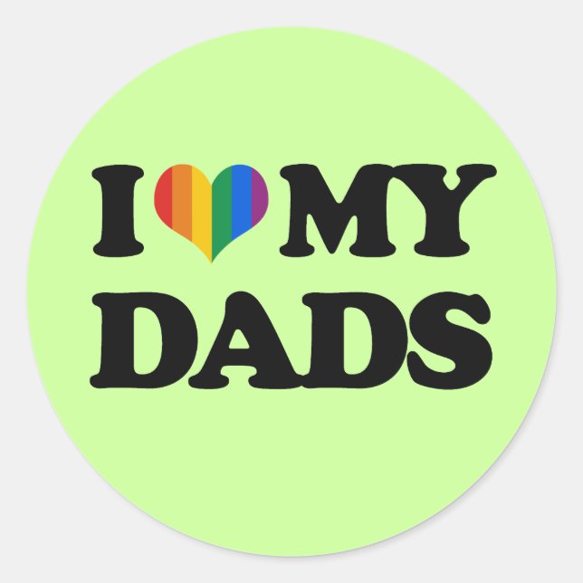Sticker Rond J'aime mes papas (Devant)