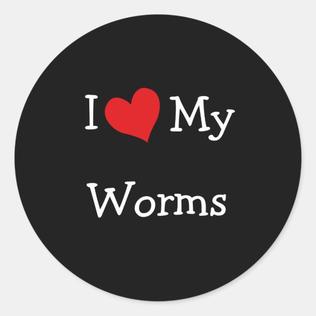 Sticker Rond J'Aime Mes vers (Devant)