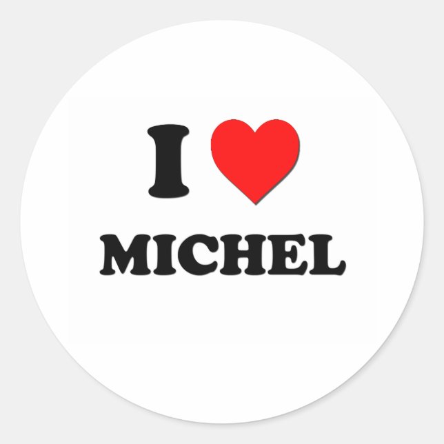Sticker Rond J'aime Michel (Devant)