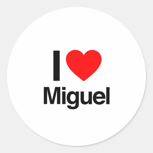Sticker Rond j'aime miguel (Devant)