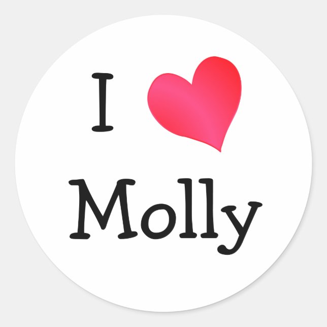 Sticker Rond J'aime Molly (Devant)