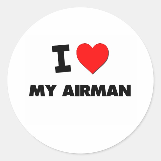 Sticker Rond J'aime mon Airman (Devant)