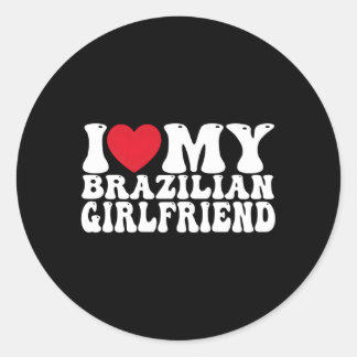 Sticker Rond J'Aime Mon Ami Brésilien Chaud I He Mon G Brésilie