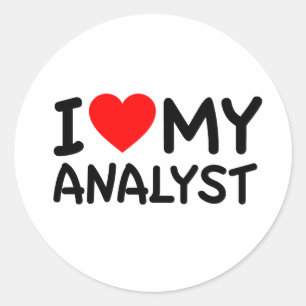 Sticker Rond J'aime mon analyste
