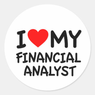 Sticker Rond J'aime mon analyste financier