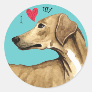 Sticker Rond J'aime mon Azawakh