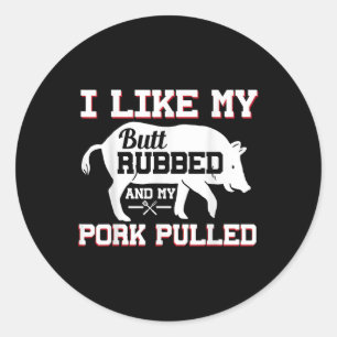 Sticker Rond J'Aime Mon Beurre Rubbed Funny Grillades Barbecue