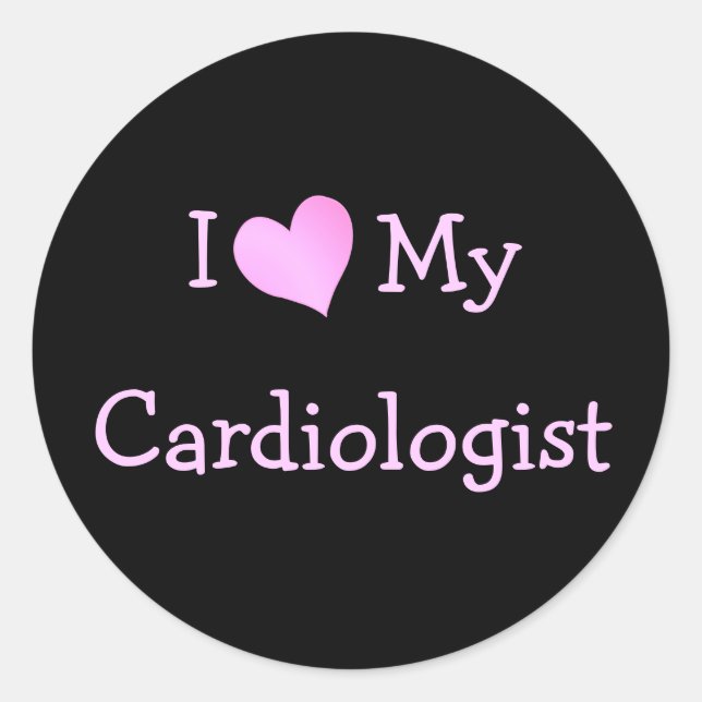 Sticker Rond J'Aime Mon Cardiologue (Devant)