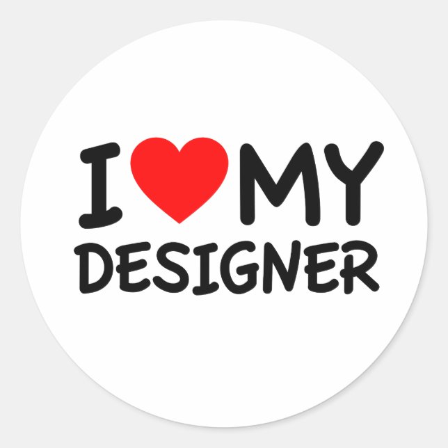 Sticker Rond J'aime mon concepteur (Devant)