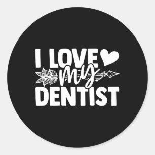 Sticker Rond J'Aime Mon Dentiste Dentaire