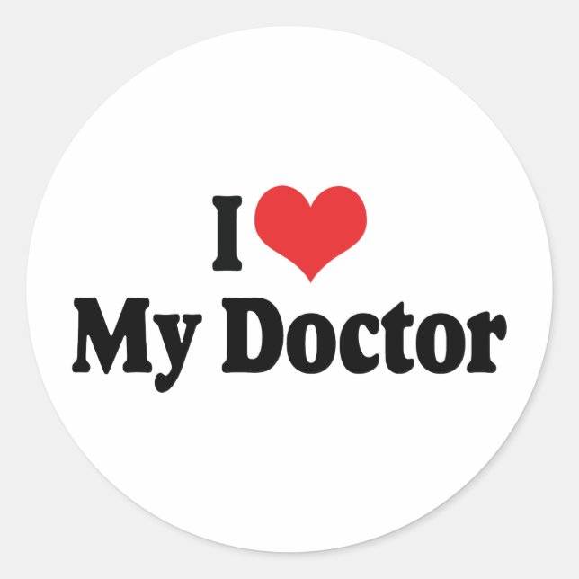 Sticker Rond J'Aime Mon Docteur (Devant)