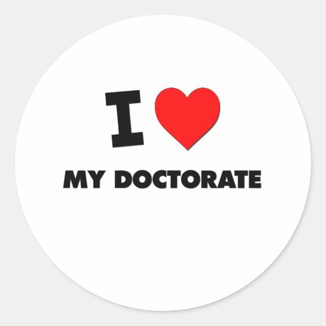 Sticker Rond J'aime mon doctorat (Devant)