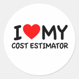Sticker Rond J'aime mon estimateur de coût