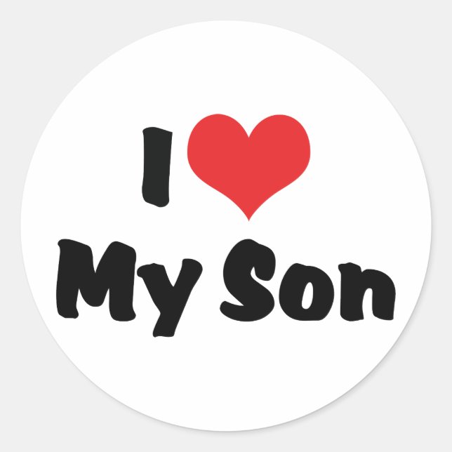 Sticker Rond J'Aime Mon Fils (Devant)