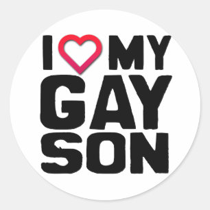 Sticker Rond J'aime mon fils gay