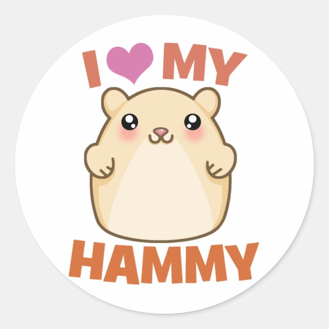 Sticker Rond J'Aime Mon Hammy (Devant)