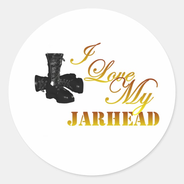 Sticker Rond J'aime mon Jarhead 4 (Devant)