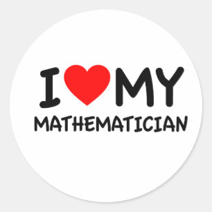Sticker Rond J'aime mon mathématicien