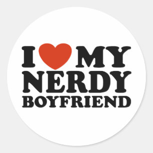 Sticker Rond J'Aime Mon Nerdy Boyfriend