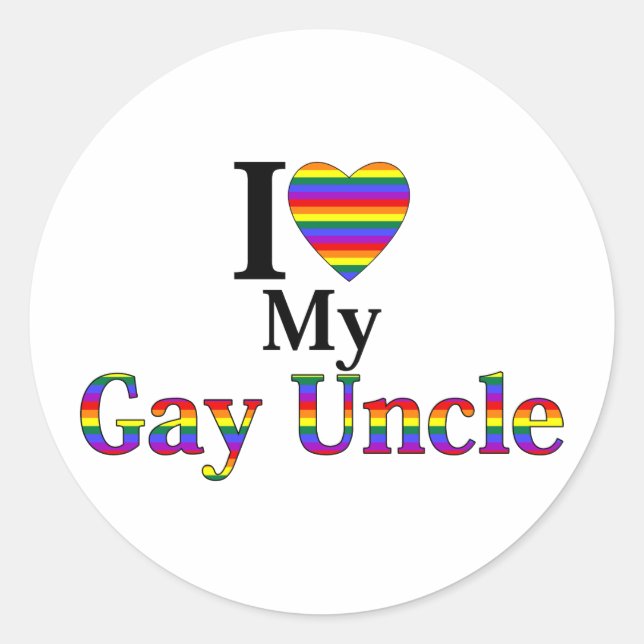 Sticker Rond J'Aime Mon Oncle Gay (Devant)