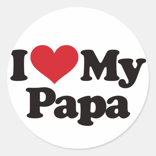 Sticker Rond J'aime mon papa (Devant)