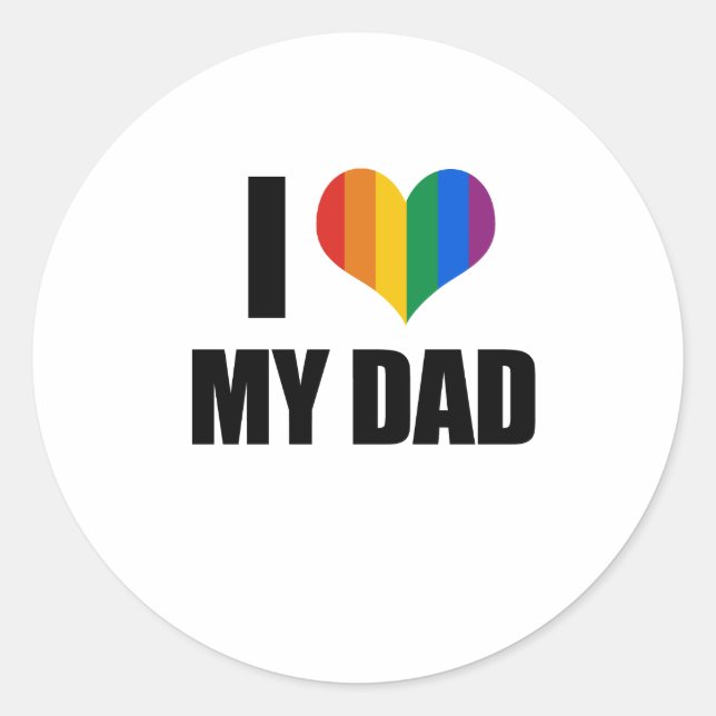 Sticker Rond J'aime mon père gay (Devant)
