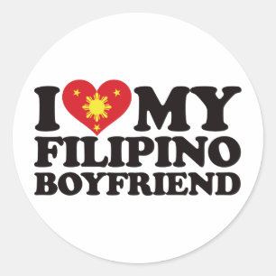 Sticker Rond J'aime mon petit ami philippin