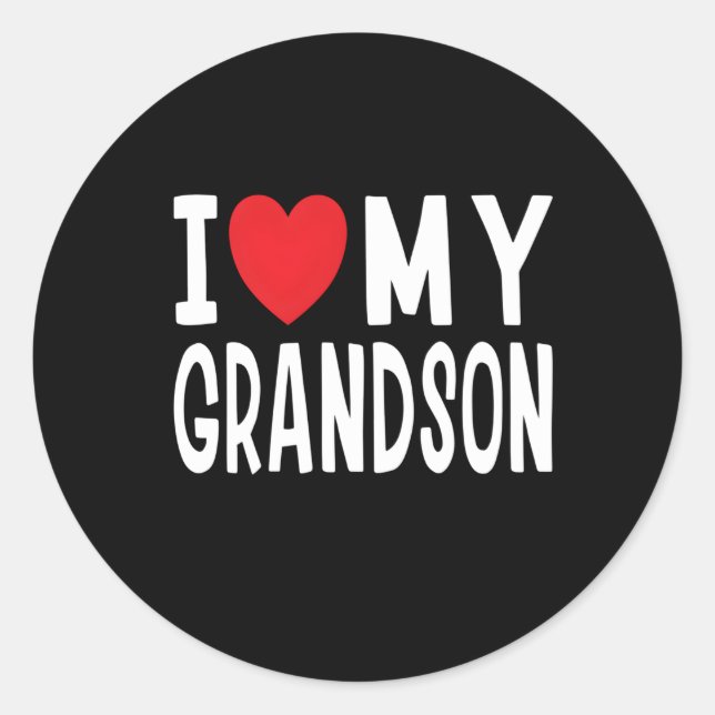 Sticker Rond J'Aime Mon Petit-Fun Fun Celebration Grand-Mère Gr (Devant)