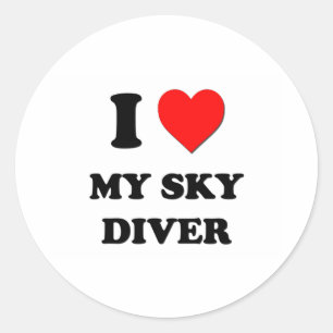 Sticker Rond J'aime mon plongeur de ciel