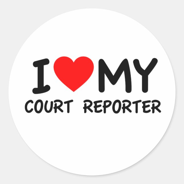 Sticker Rond J'aime mon reporter (Devant)