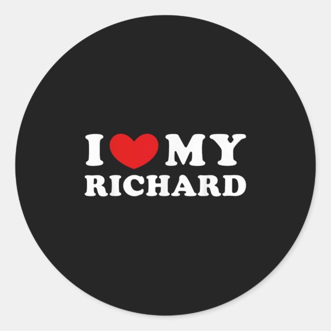Sticker Rond J'Aime Mon Richard, J'Aime Mon Richard (Devant)